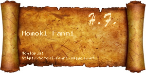 Homoki Fanni névjegykártya