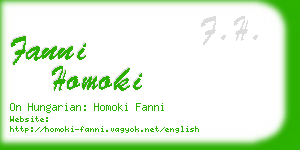 fanni homoki business card